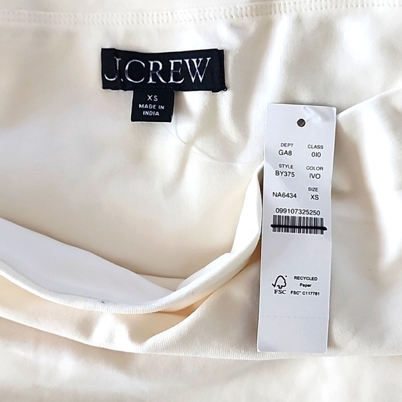 NWT J. CREW off the shoulder stretch tank off white Size XS - Picture 5 of 6